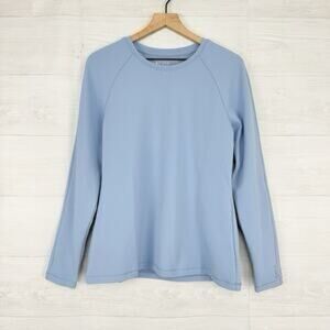 Figs Sky Blue Waffle Knit Technical Long Sleeve